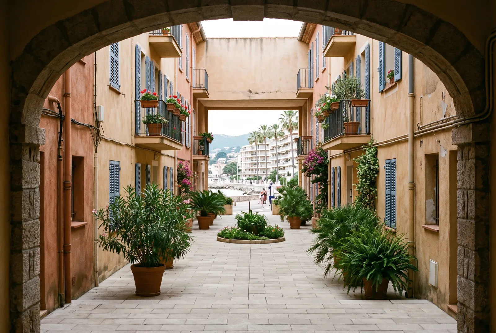 Cour intérieure d'un immeuble à Sainte-Maxime